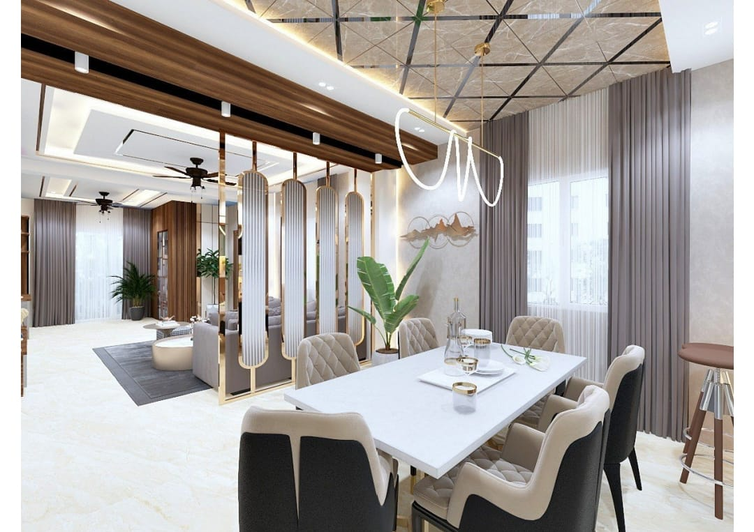 Open Living & Dining with Partition