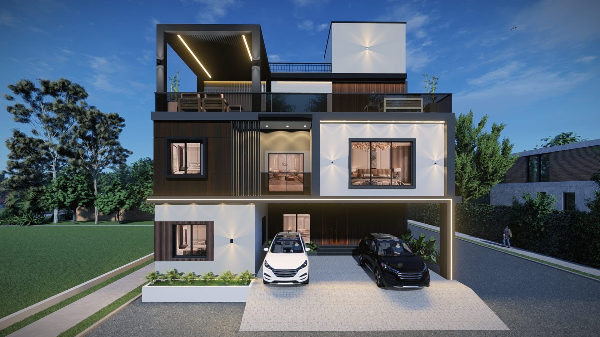 G+2 Luxury Facade with Terrace Deck